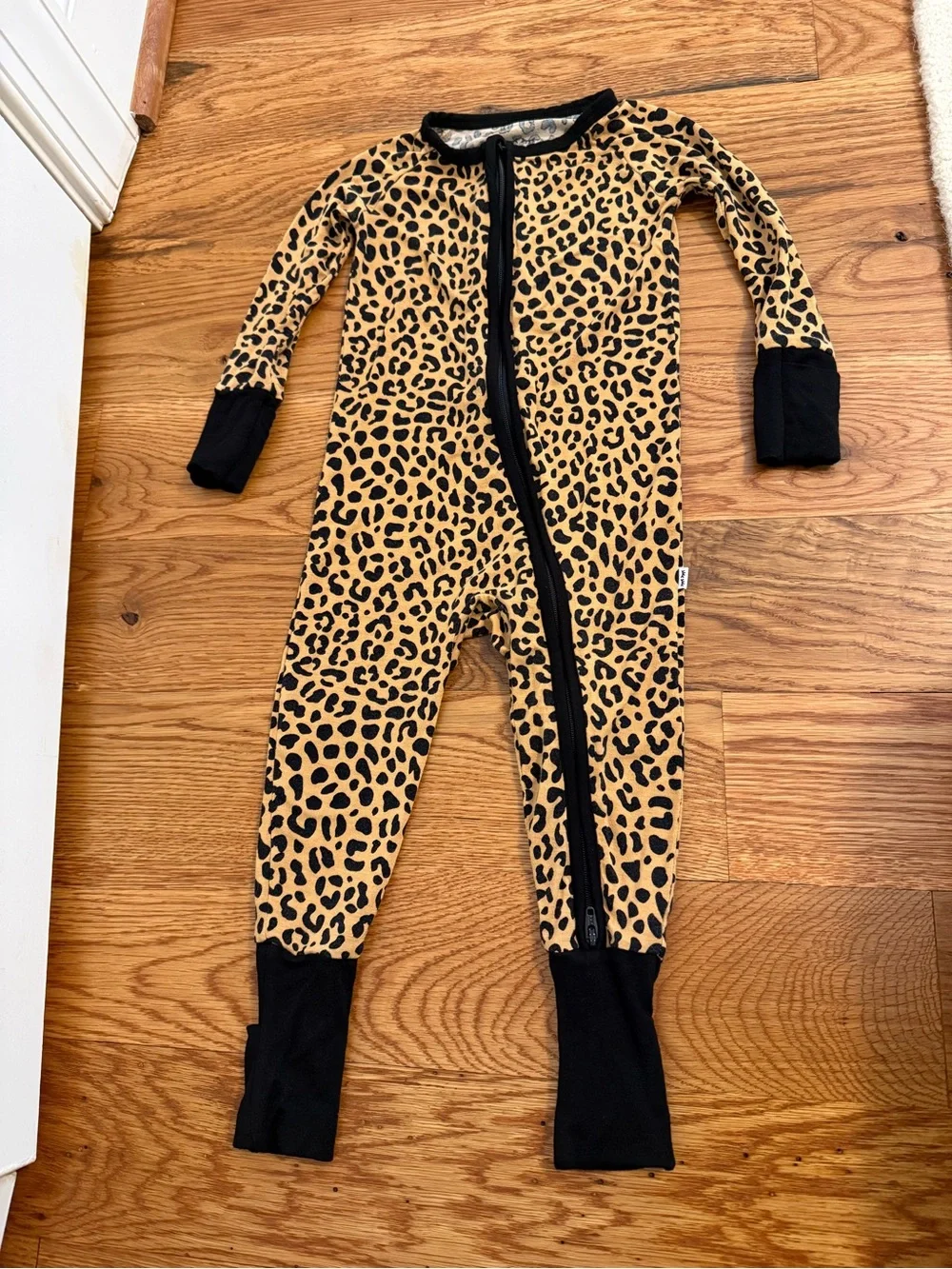 Little Sleepies Pajama Zippies with Leopard Print Size 6-12 Months